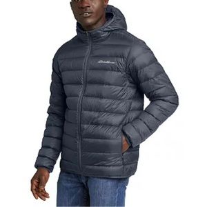 Eddie Bauer Men's Down Hooded Jacket, gray. Excellent condition. Men’s size L
